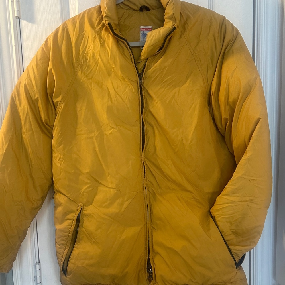 Men's mustard Yellow Puffer Jacket SM